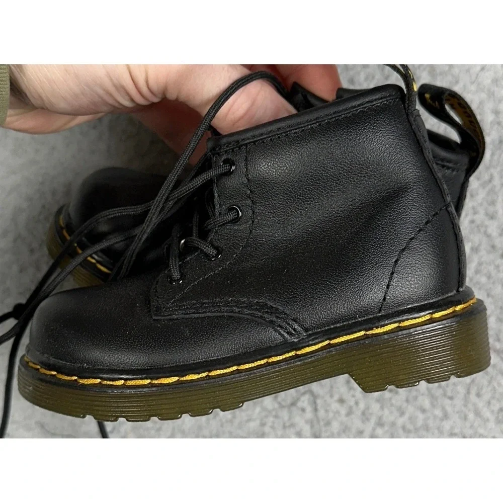 NEW Dr. Martens 1460 Shoes Toddler US 6 Black Leather Lace Up Boots Round Toe